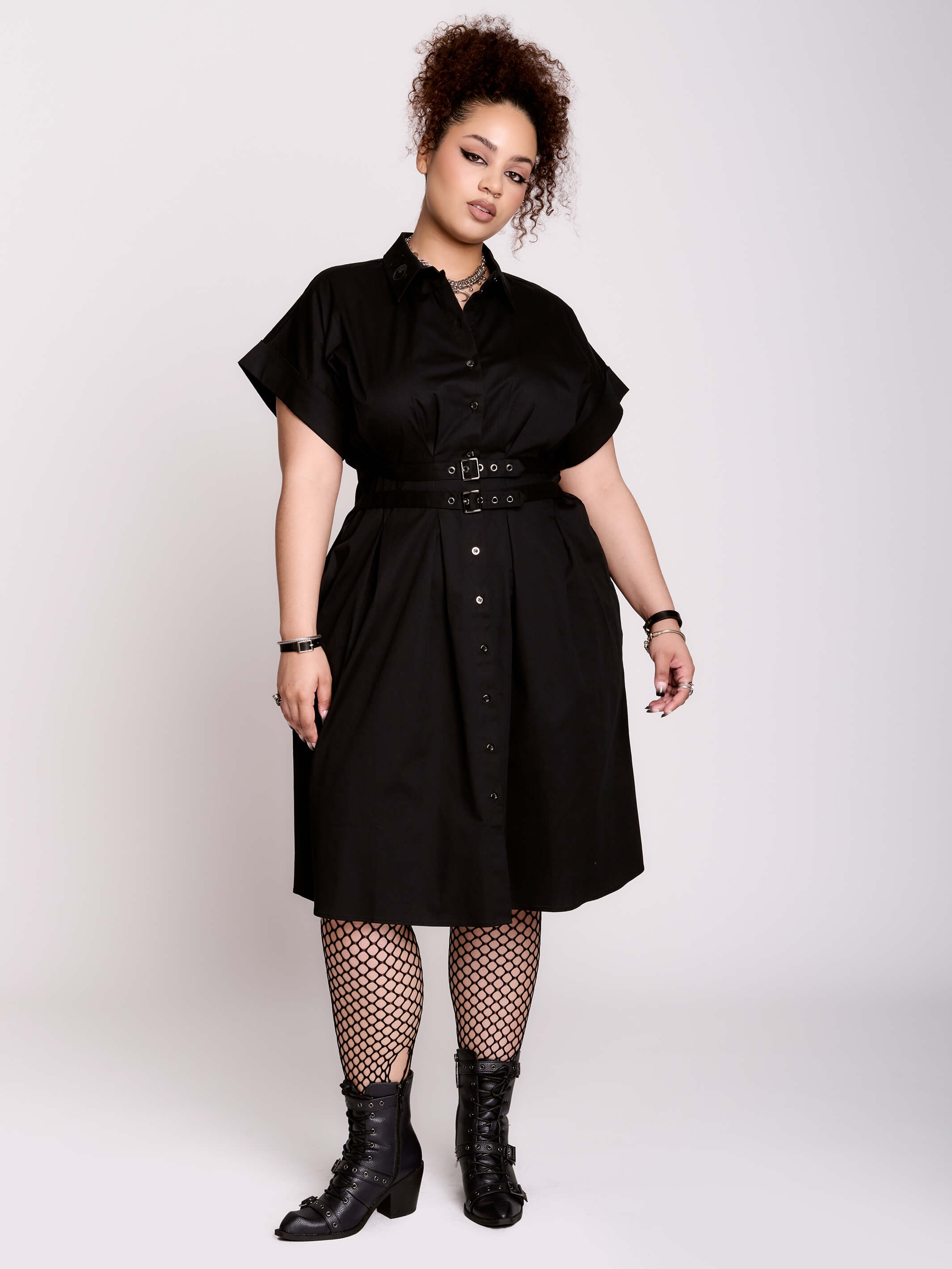 BUCKLE MIDI DRESS