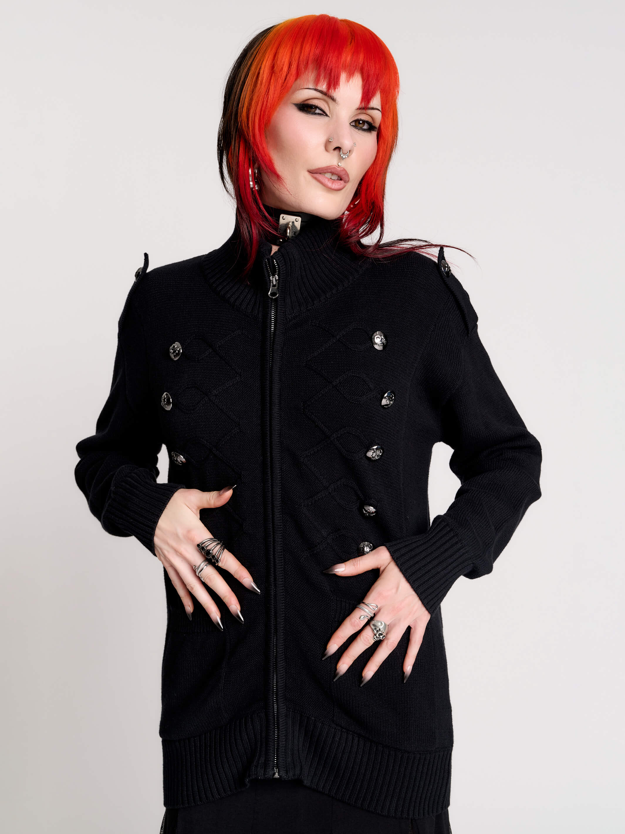 100% Cotton Black Cardigan by Midnight Hour – Long Sleeve Layer