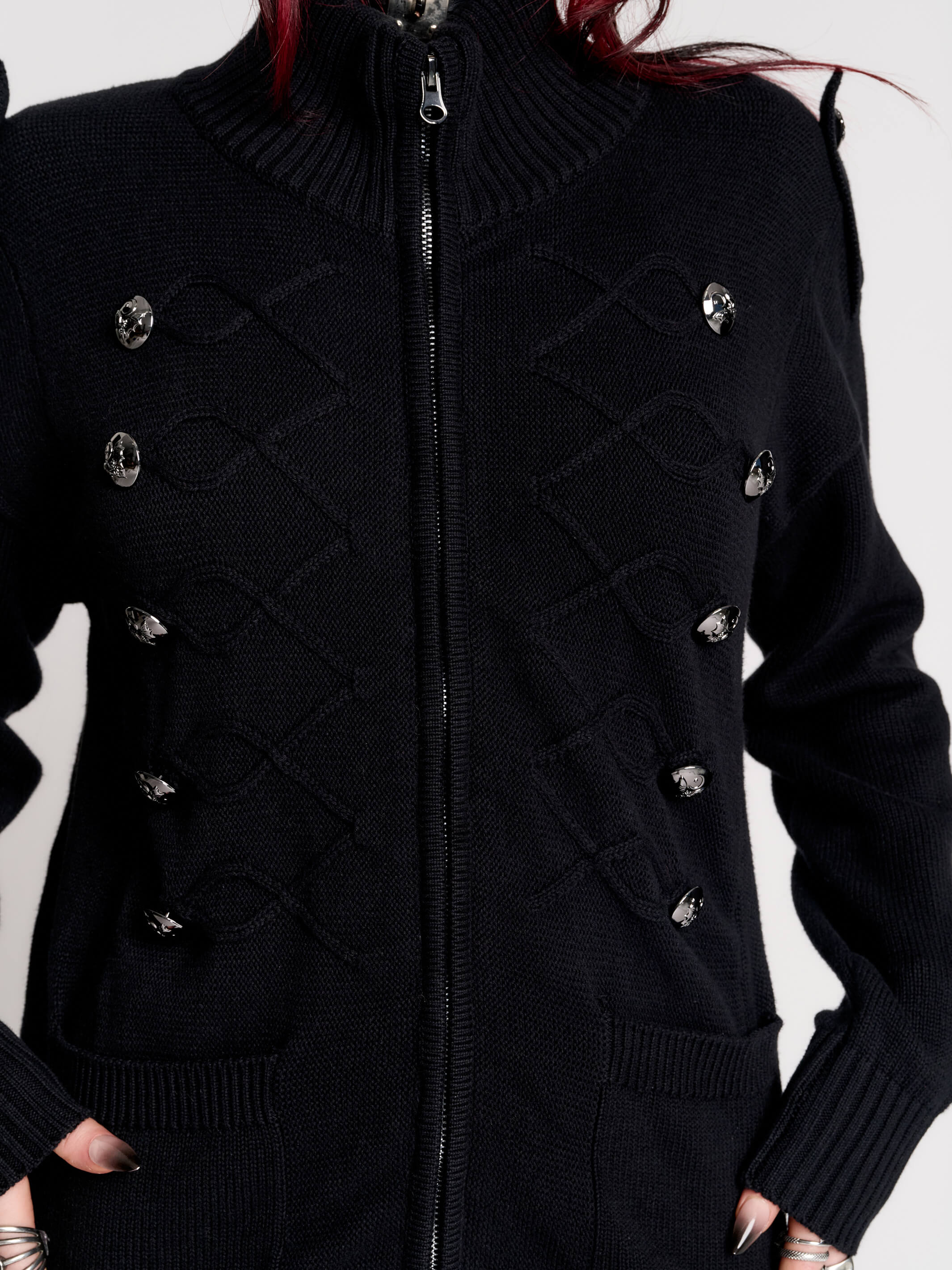 100% Cotton Black Cardigan by Midnight Hour – Long Sleeve Layer