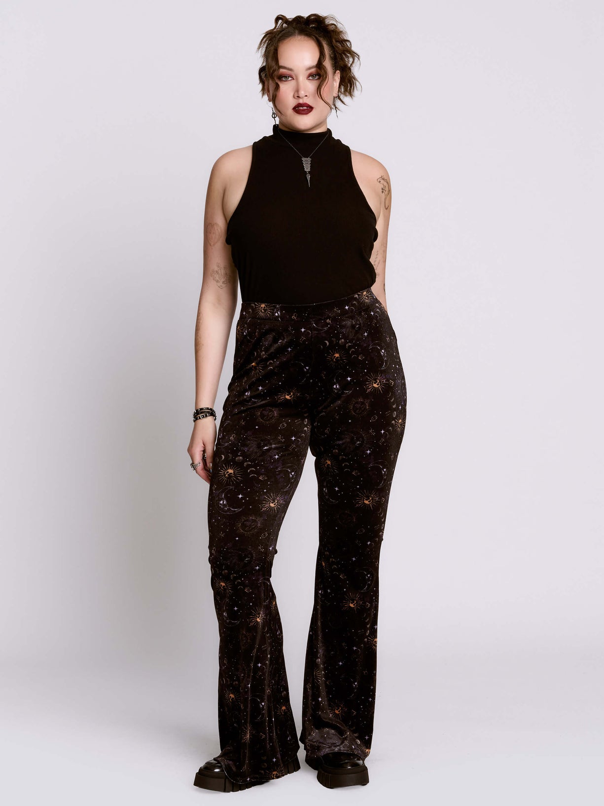 Celestia Noir Tulip Flared Pants