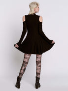 Cold Shoulder Lace Up Dress