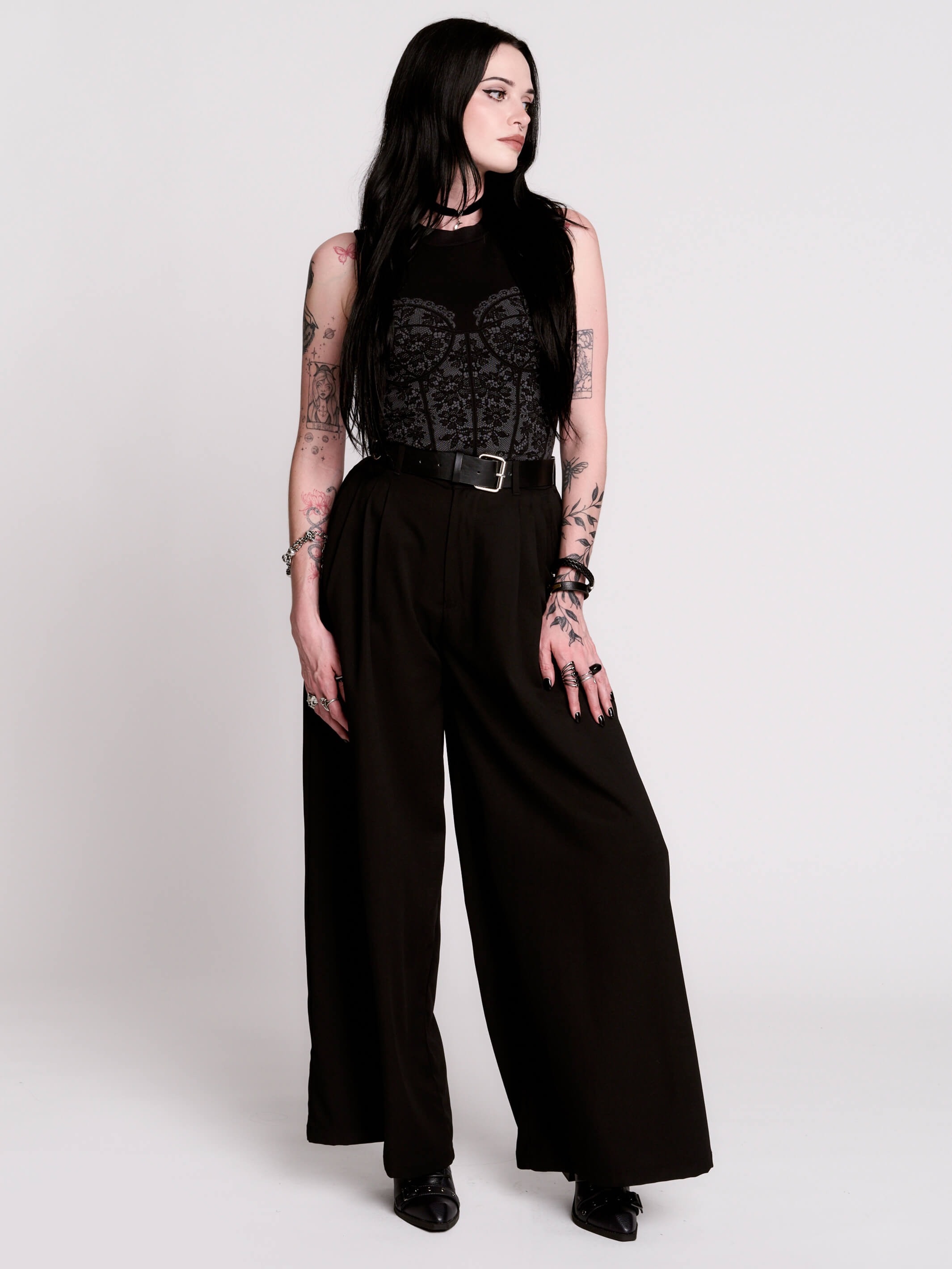 Trompe L'oeil Corset Top | Romantic Goth Lace-Print Tank