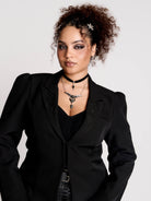 a black structured blazer