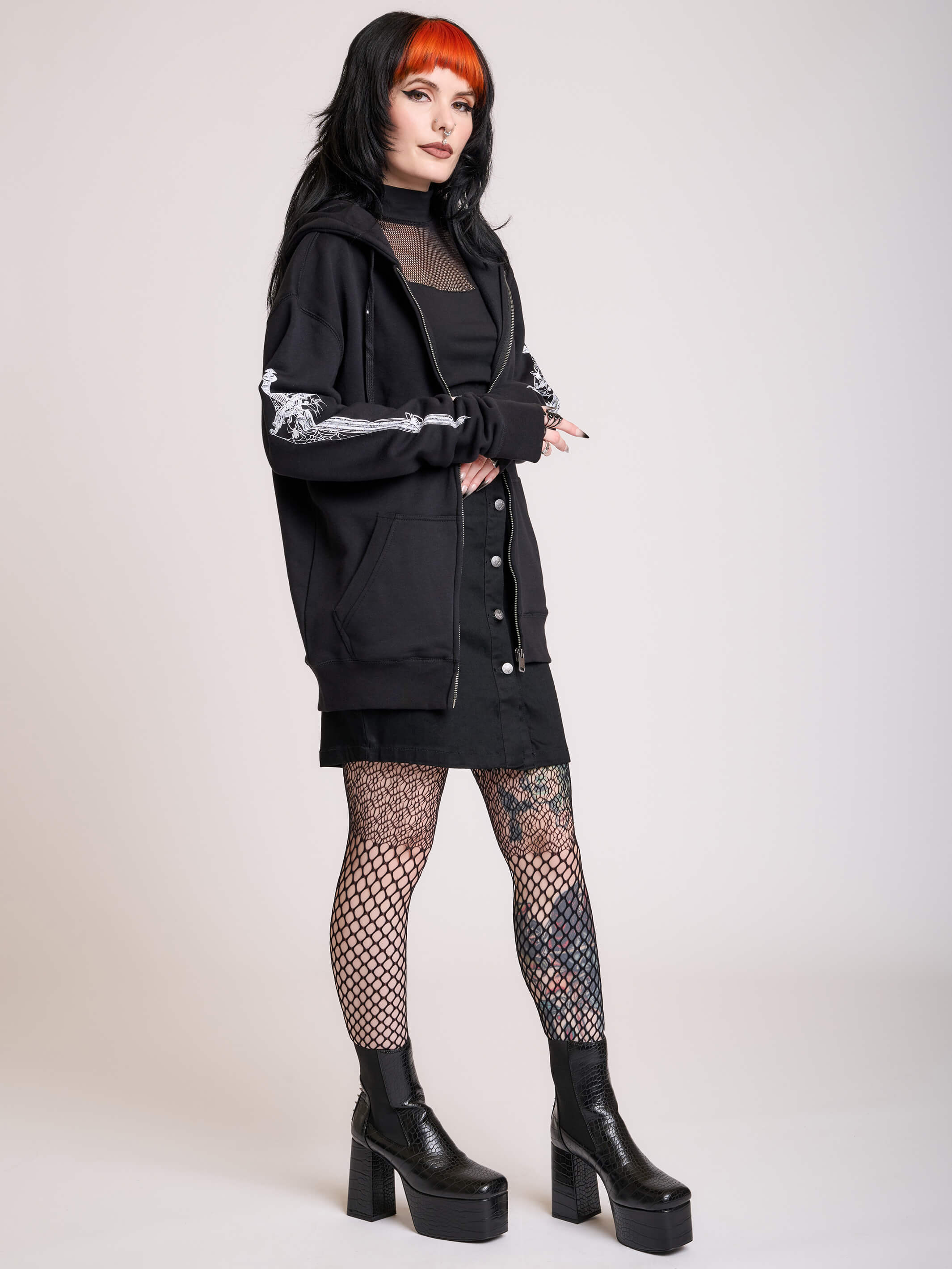 Dagger Zip Up Hoodie – Midnight Hour