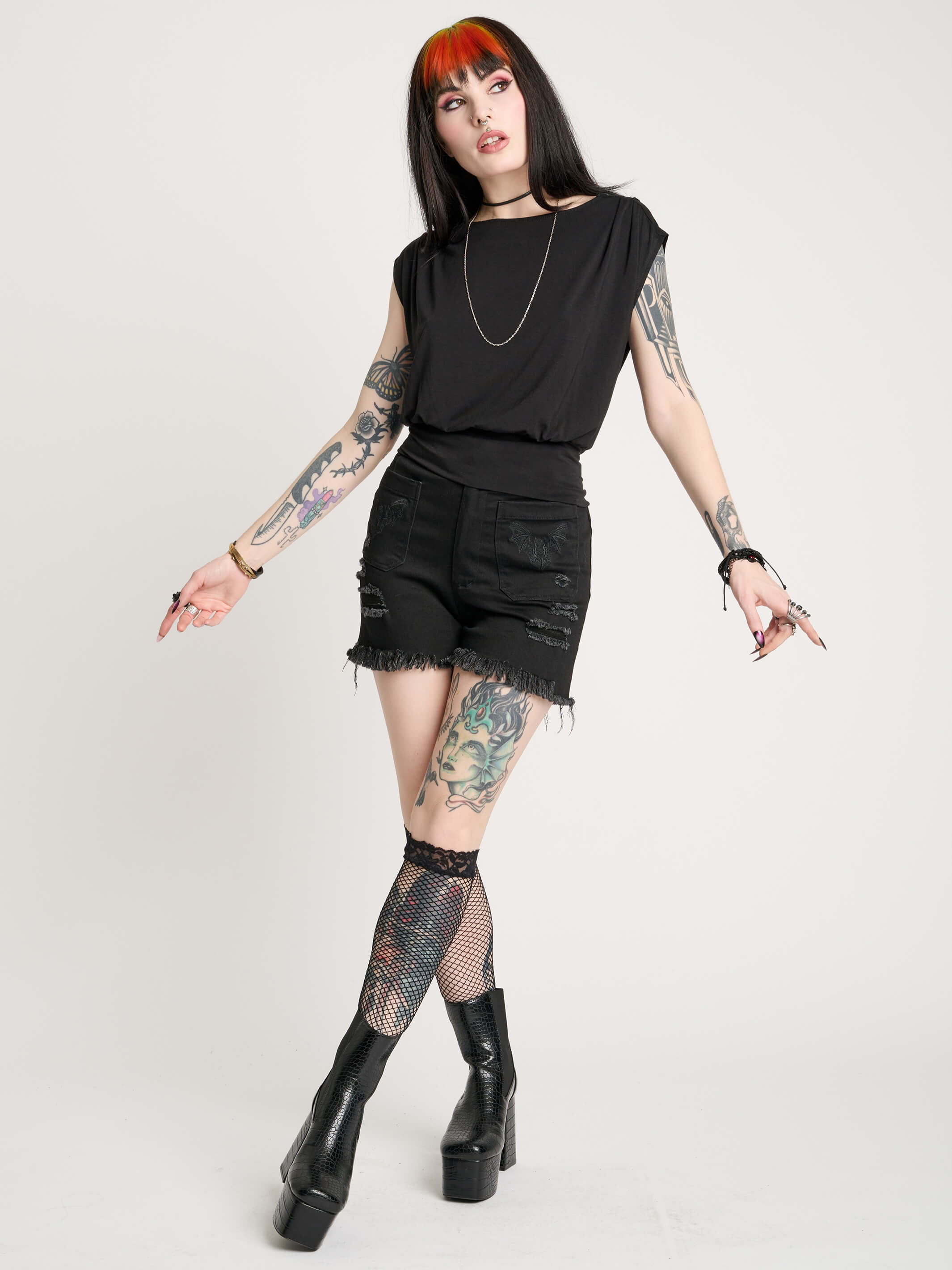 Deathmoth Embroidered Blouson Top | Midnight Hour – Midnight Hour