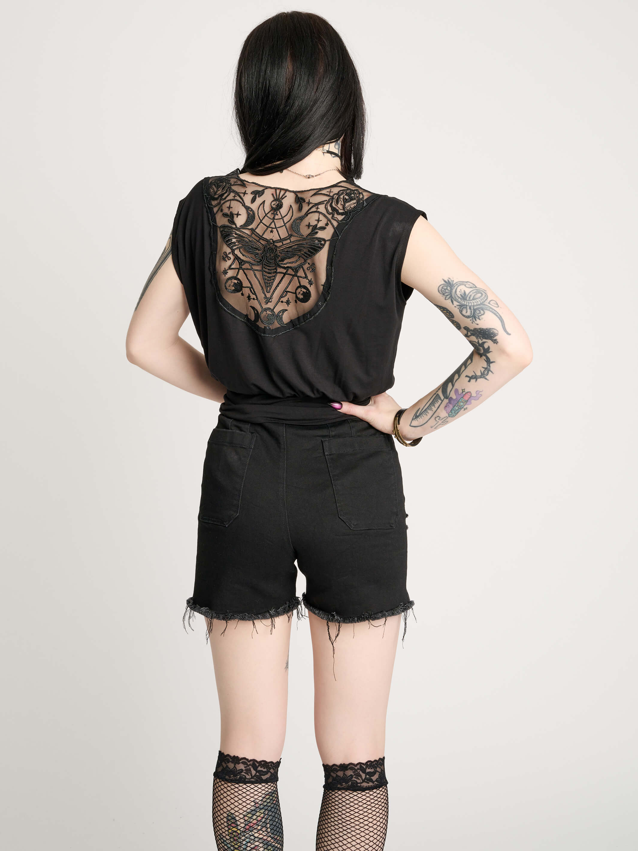 Deathmoth Embroidered Blouson Top | Midnight Hour – Midnight Hour