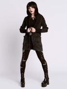 DISTRESSED RIB CARDIGAN