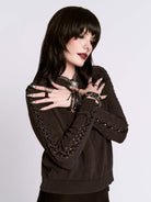 Distressed Braided Sweater