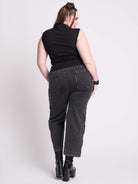 EMBROIDERED DISTRESSED DENIM