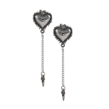 a pair of heart shaped earrings