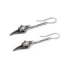 Pair of silver bird skull earrings 