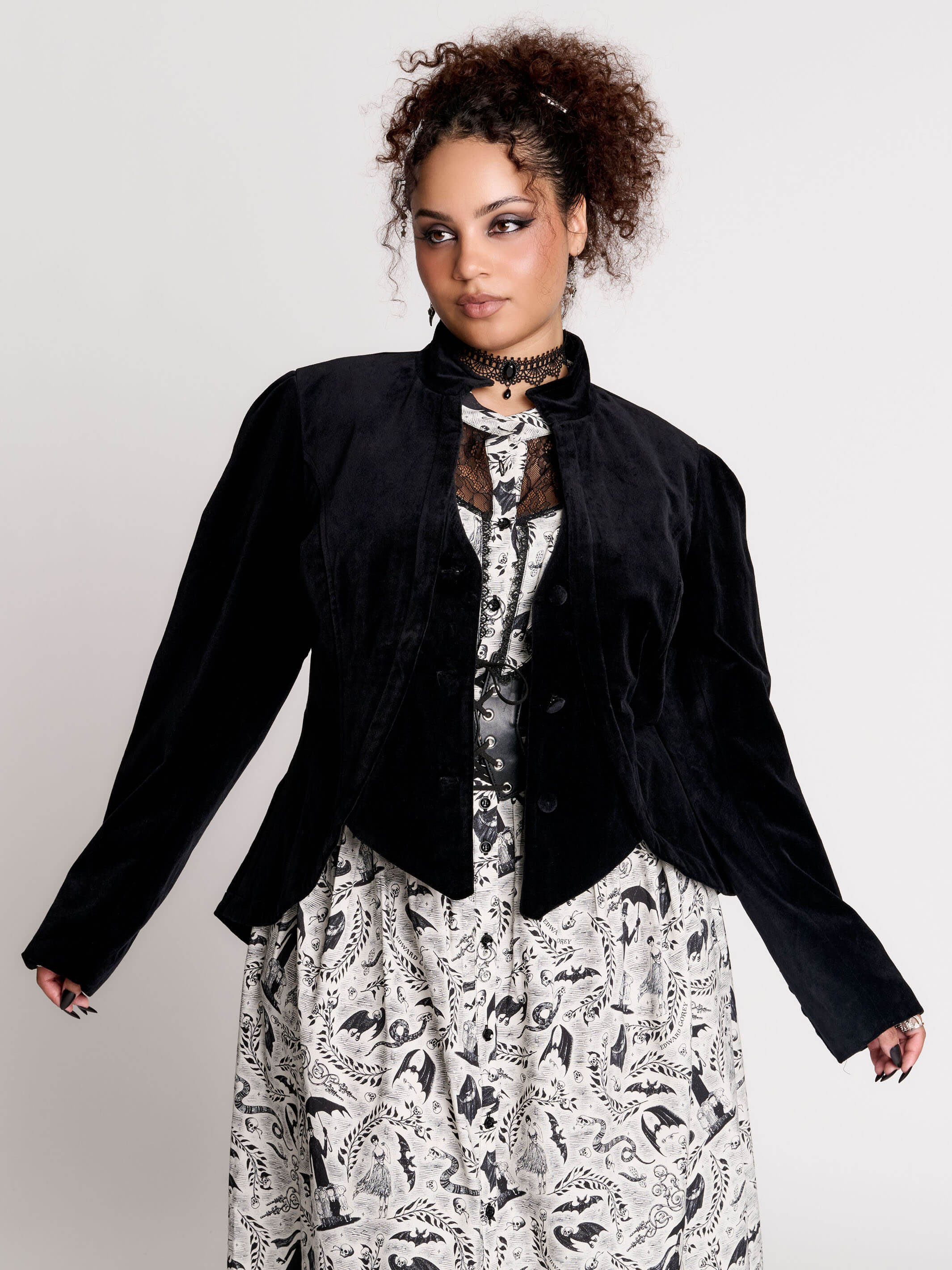 ジャケット・アウター melt the lady gothic jacket Edward Gorey Victorian Jacket by Midnight Hour– Lined Cotton