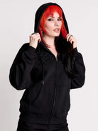 embroidered relic zip up hoodie