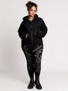 embroidered relic zip up hoodie