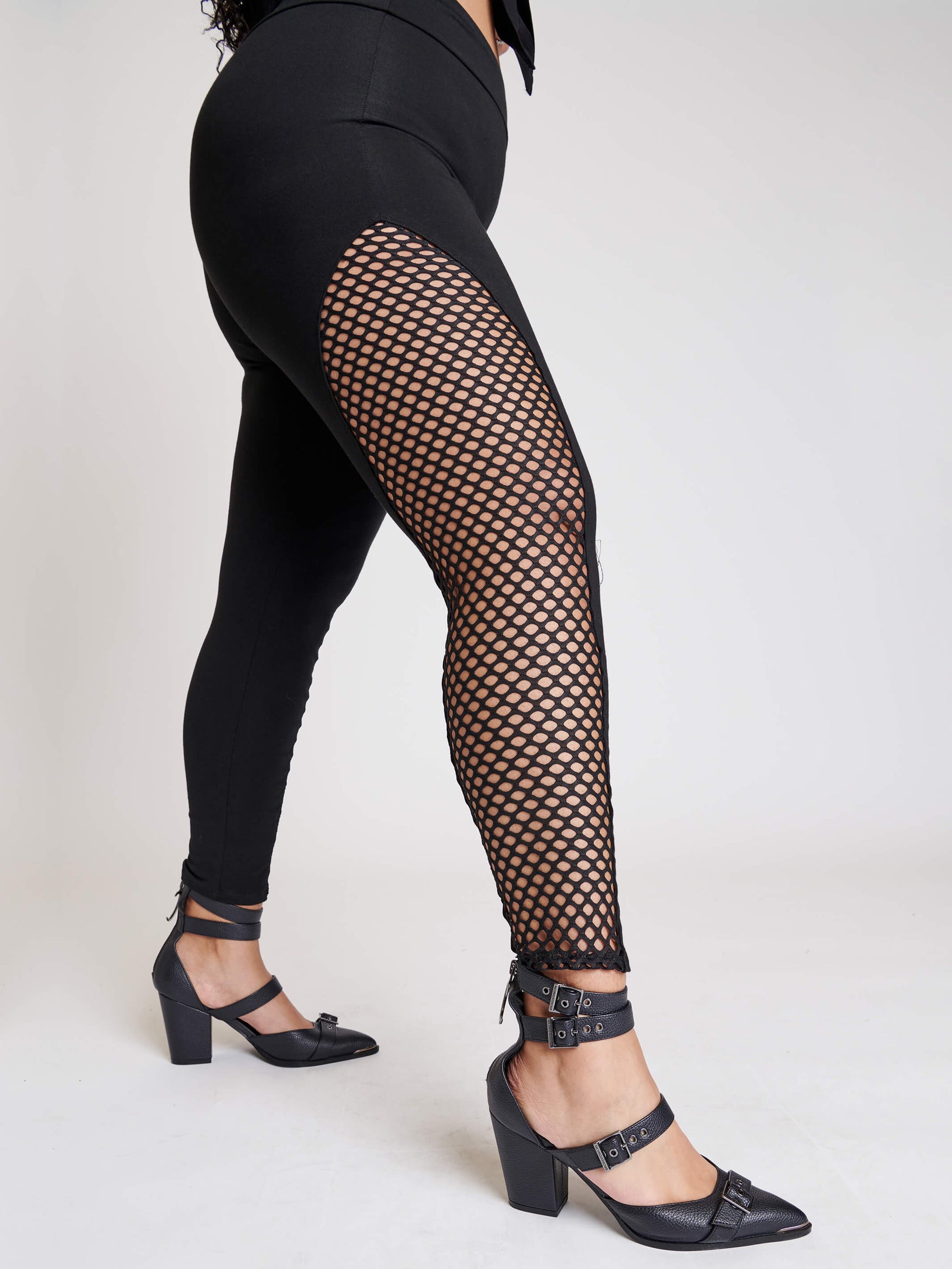 Fishnet Inset Legging – Midnight Hour