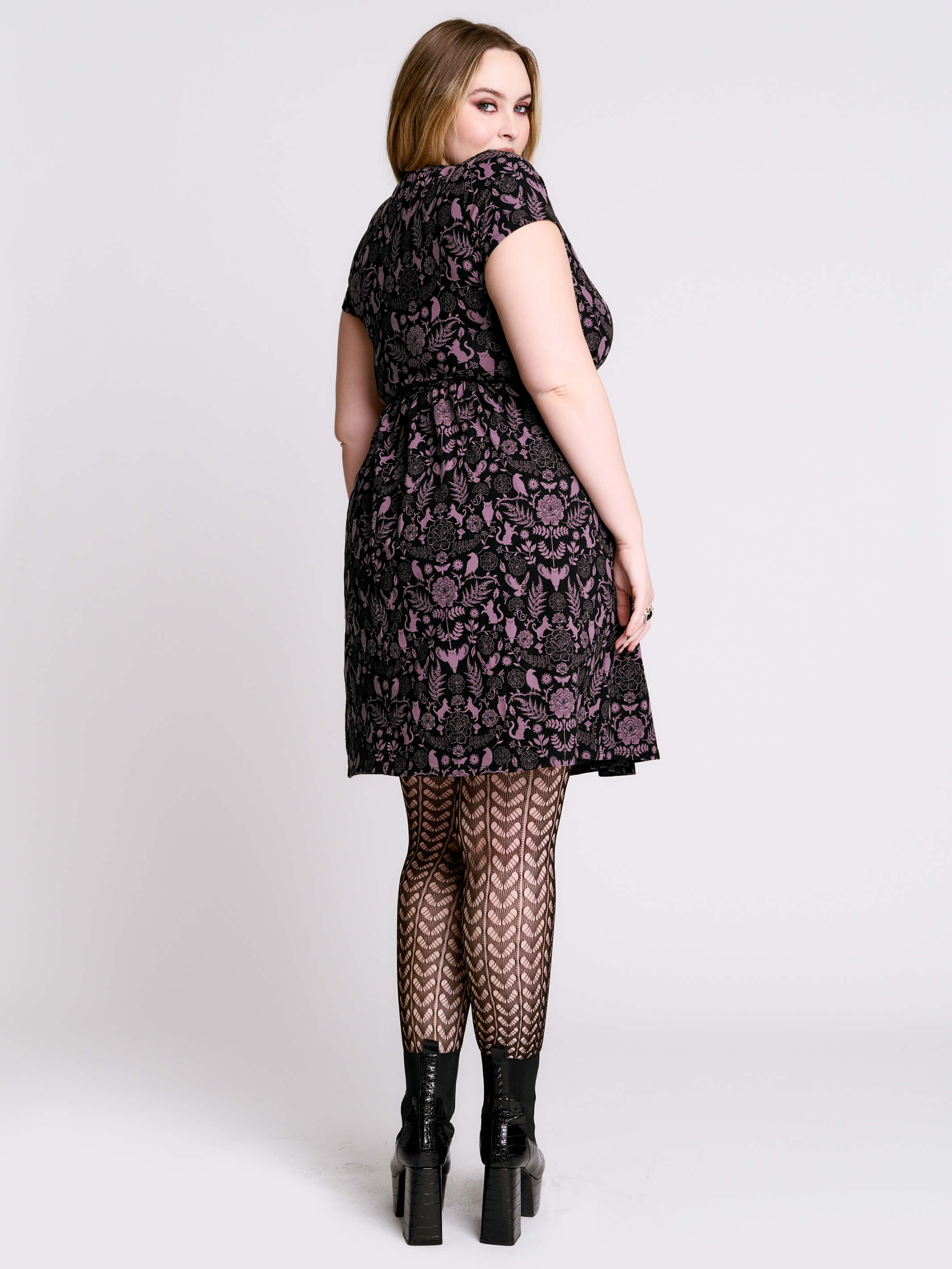 black lace skater dress plus size Plus Size - Mini Lace Skater Dress