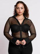 FISHNET BUTTON UP SHIRT
