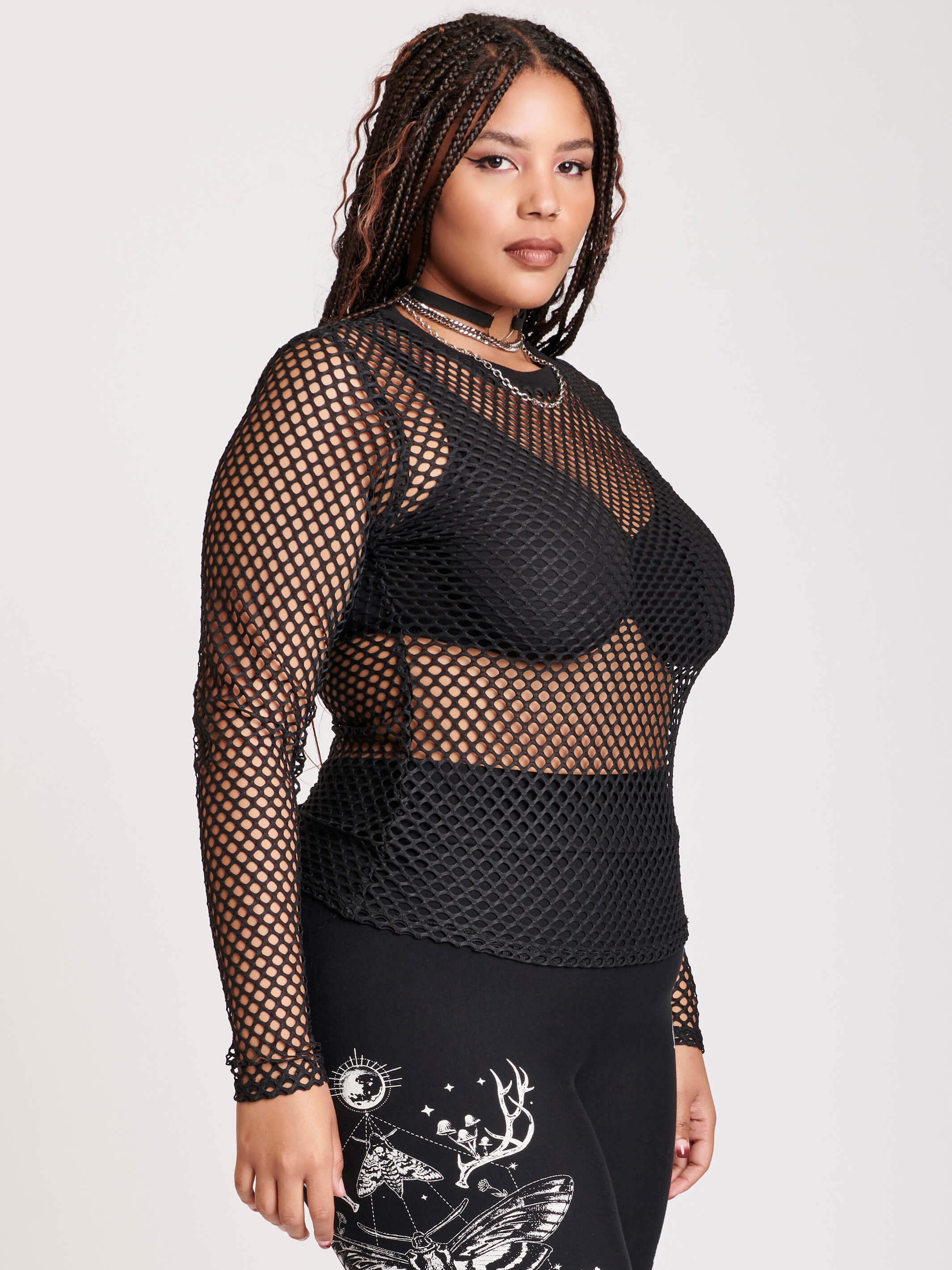 Buy The Women's Long Sleeve Fishnet Top by Midnight Hour Midnight Hour Buy The Women's Long Sleeve Fishnet Top by Midnight Hour Midnight Hour