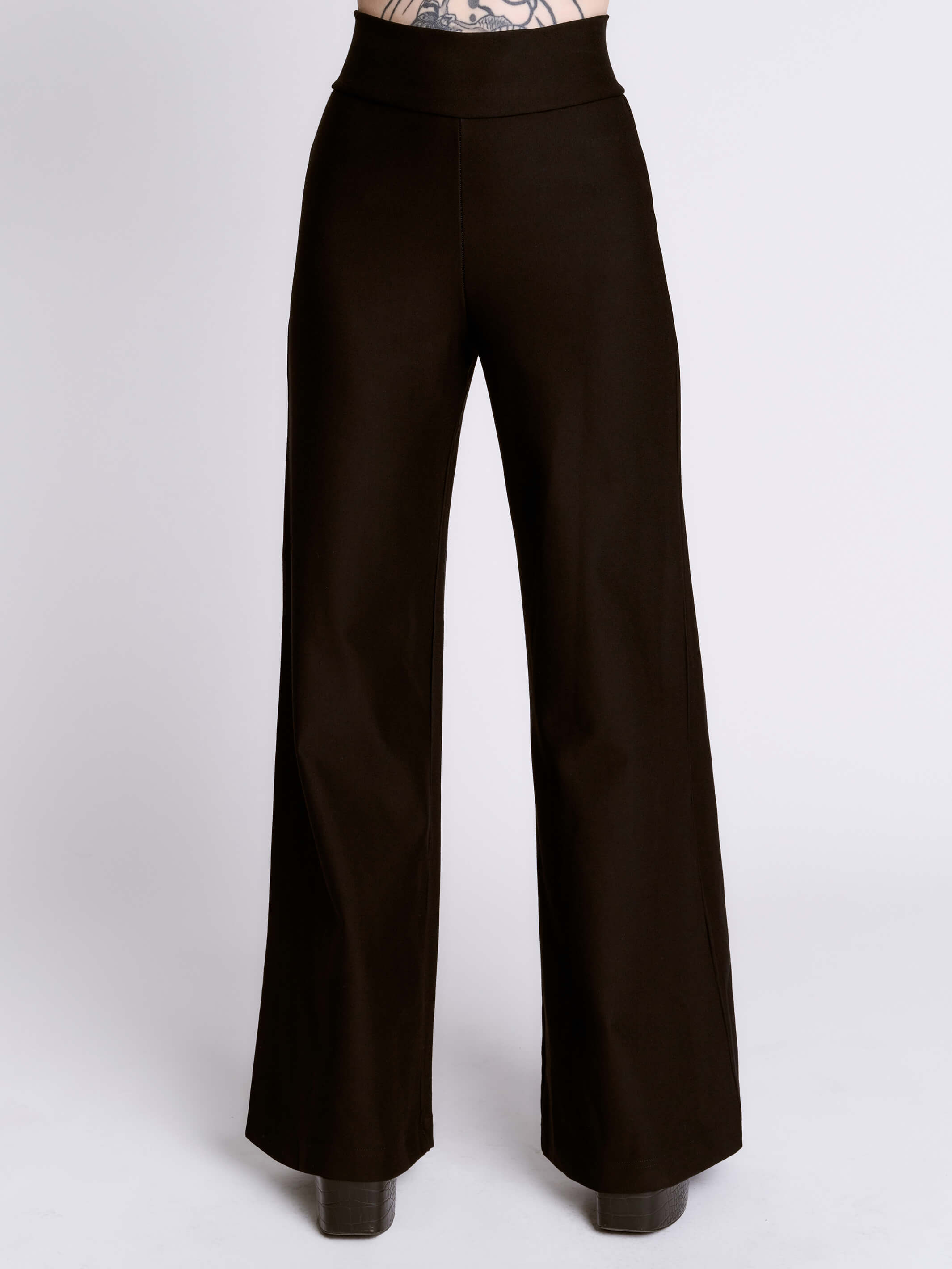 Black High-Waisted Ponte Flare Pants (Short & Long Inseams) Shop
