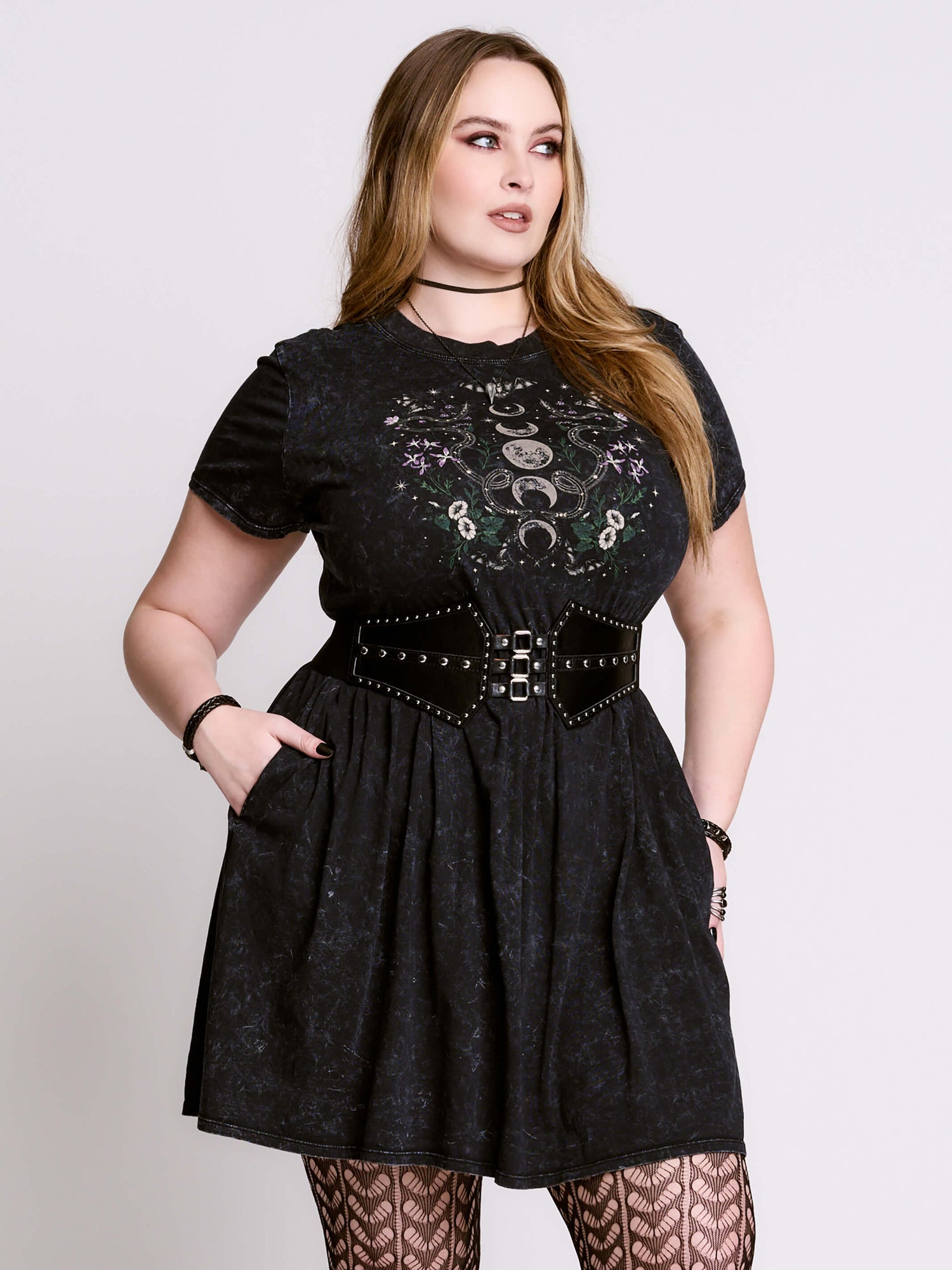 plus size babydoll dress Moon Garden Babydoll Dress 3XL / Black