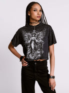 GOTHIC ANGEL CROPPED MINERAL WASH TEE
