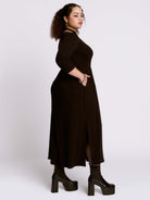Black Henley sweater dress