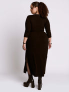 Black Henley sweater dress