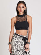 FISHNET HI NECK BRALETTE