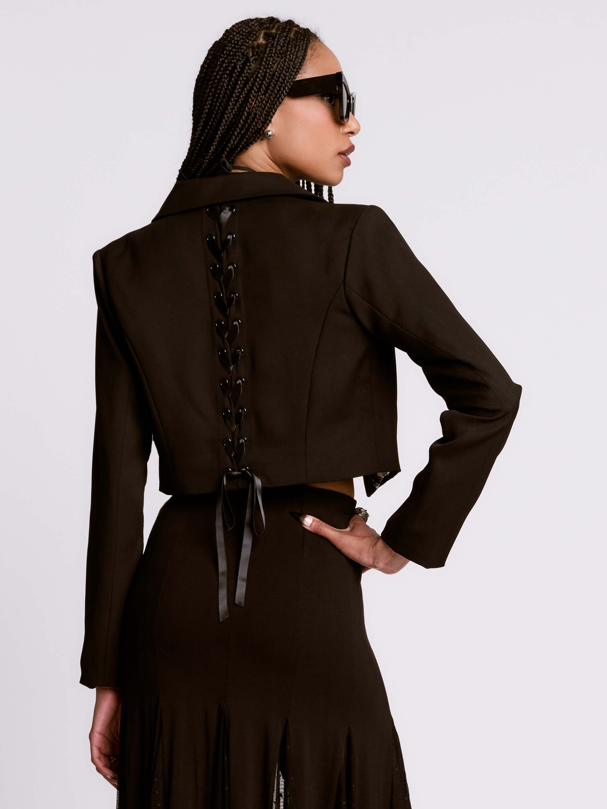 LACE UP CROP BLAZER