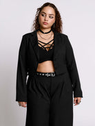 Lace Up Crop Blazer