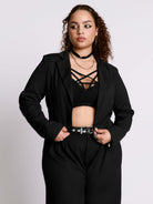 Lace Up Crop Blazer