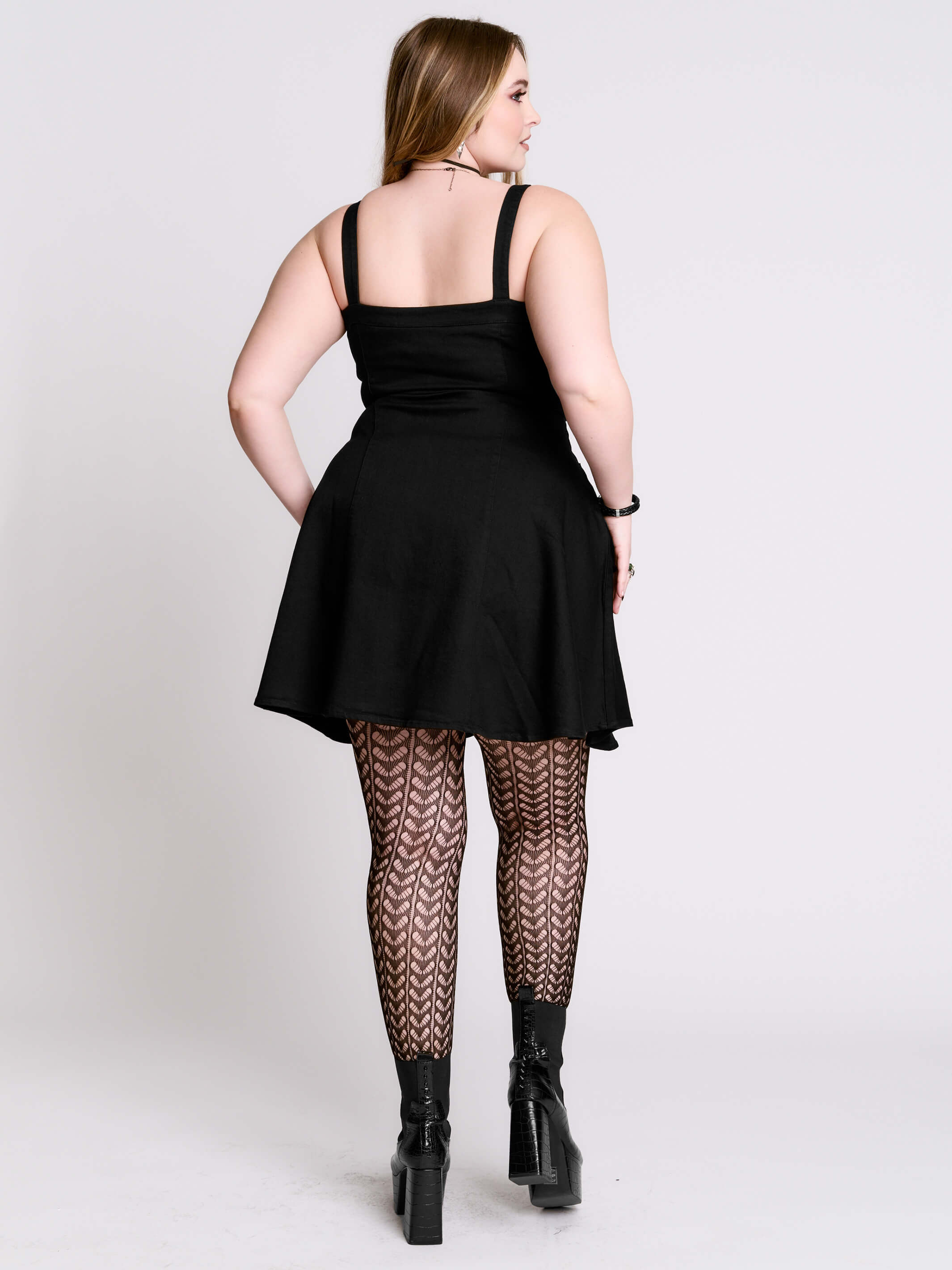 Lace Up Denim Dress Midnight Hour Lace Up Denim Dress Midnight Hour