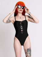 LACE UP CORSET SWIMSUIT