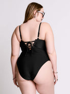 Lace Up Corset Swimsuit