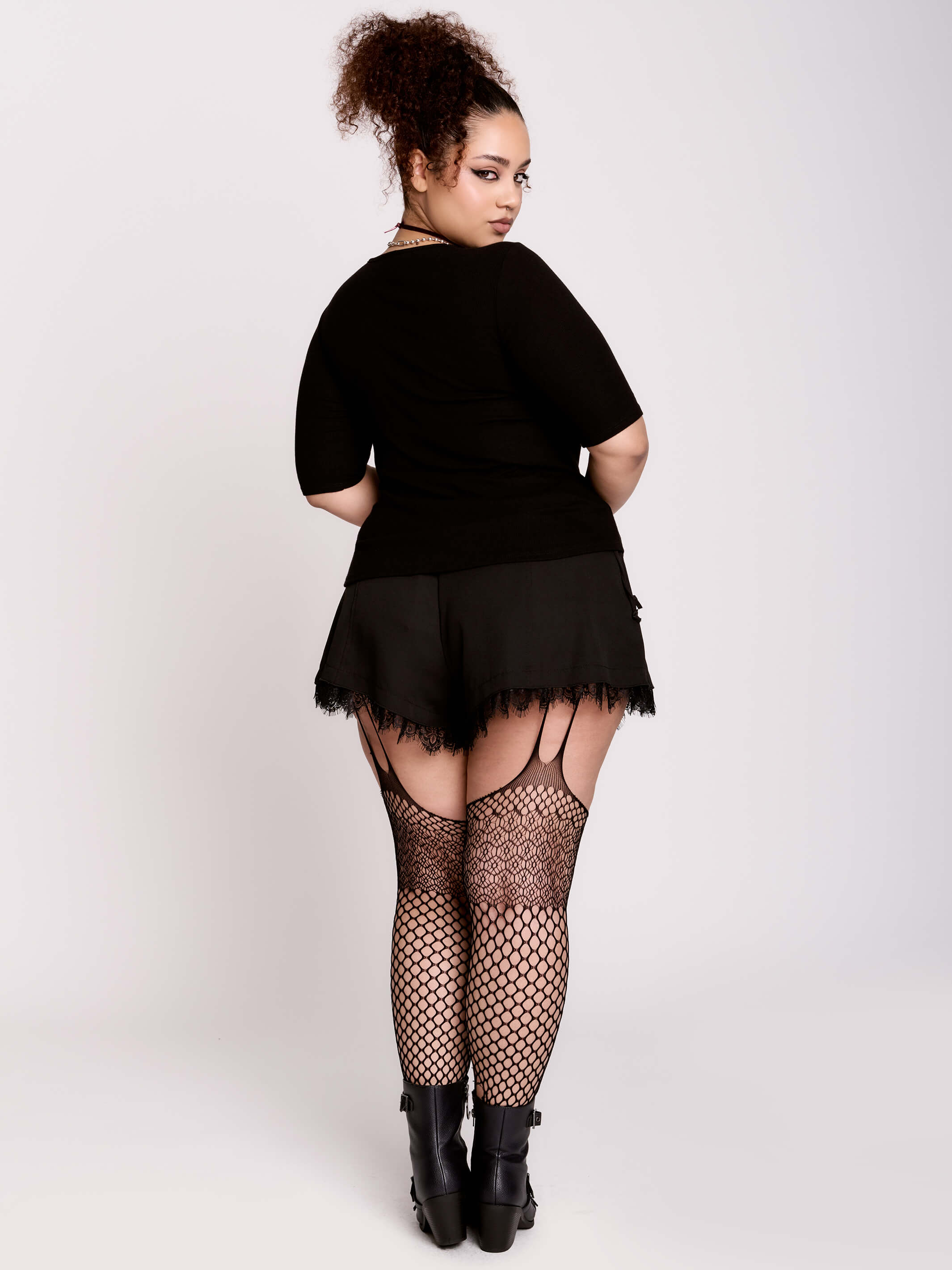 Lace Up Rib Top – Midnight Hour