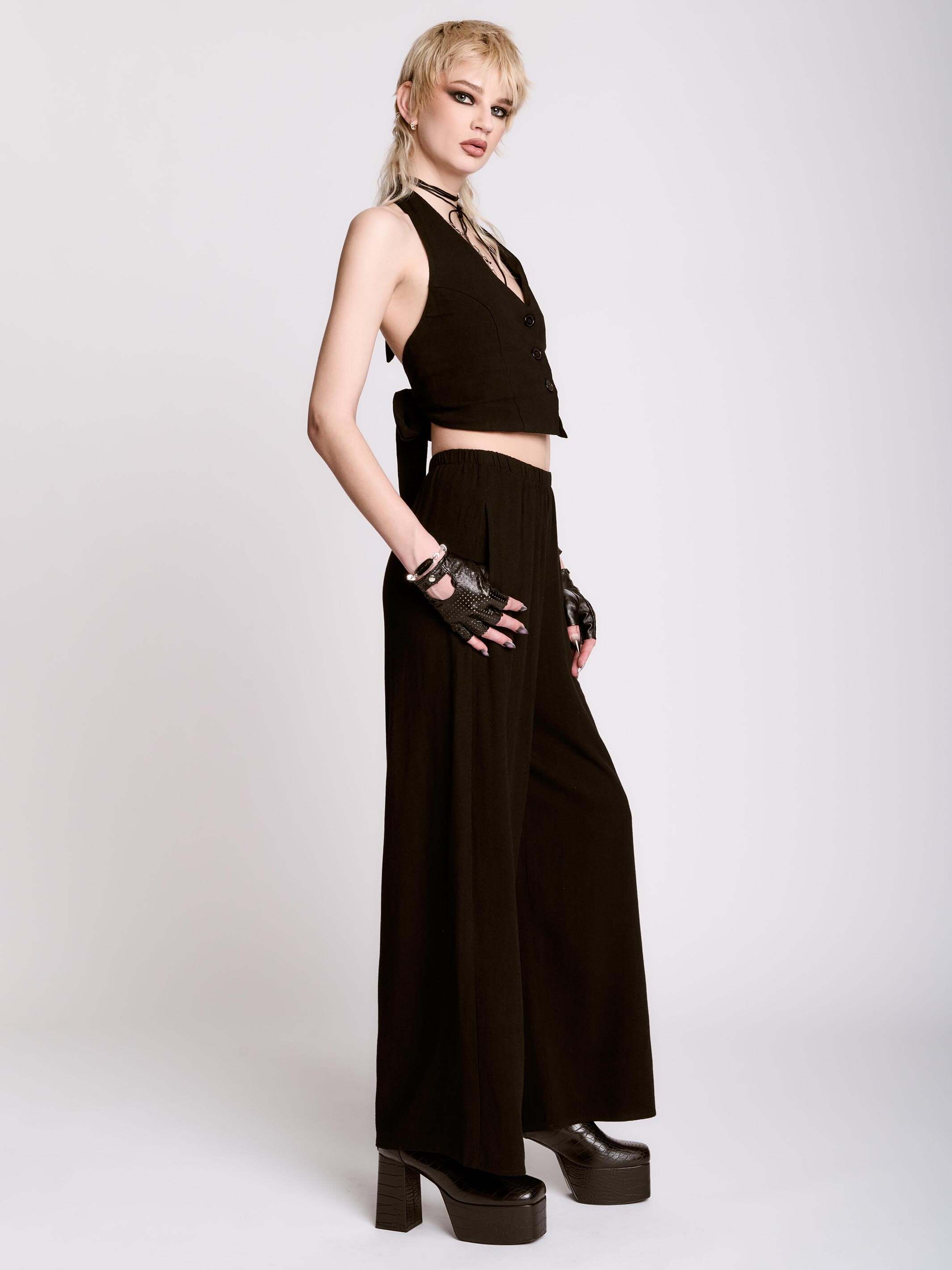 Corporate Goth Tank Maxi Dress L