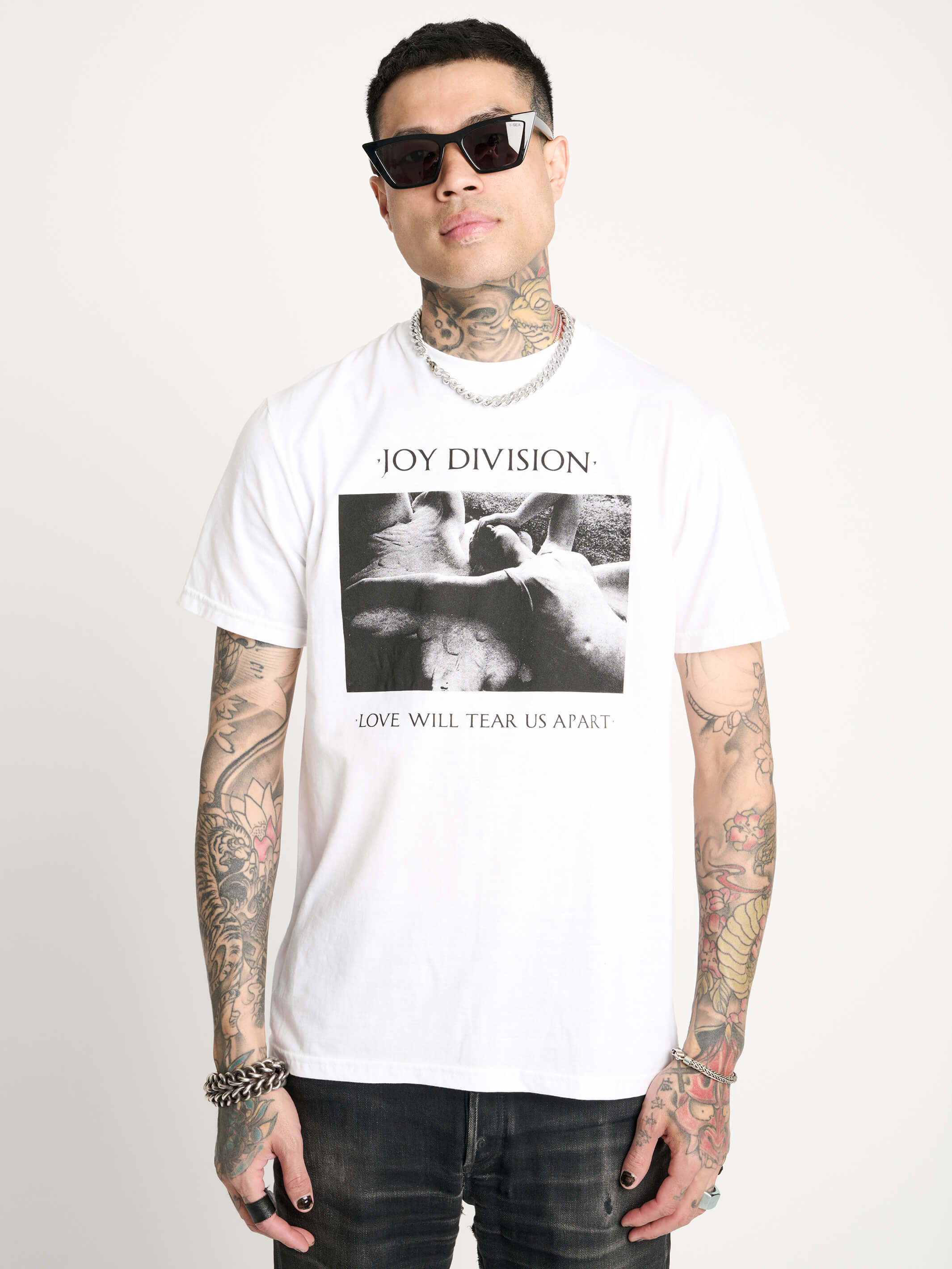 T-Shirt Joy Division Ufficiale Donna | Space Lady Logo | Skinny Fit Grigio Heather | Taglie Dalla XS Alla XXL | Maglia In Cotone Morbido