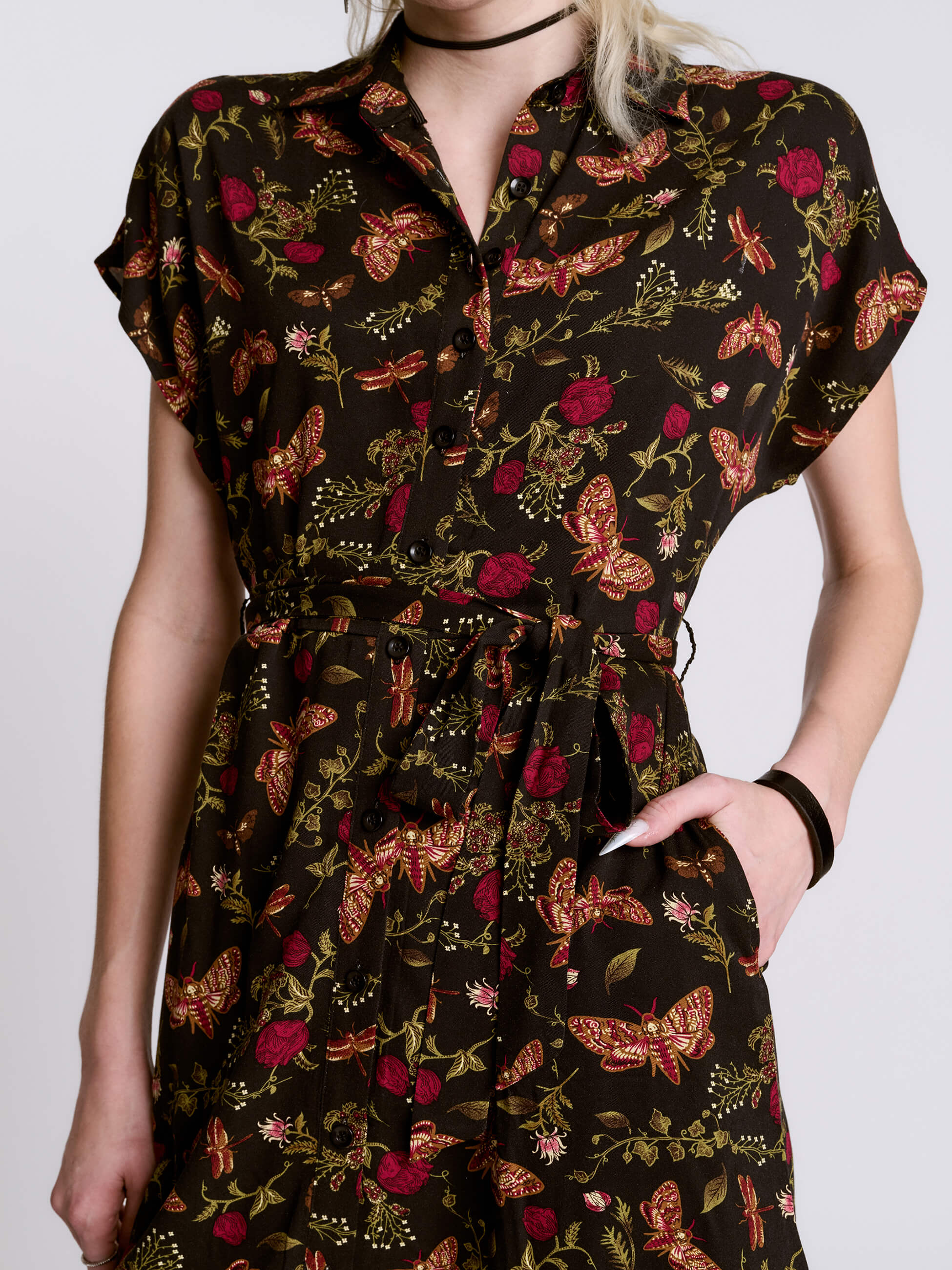 flame shirt dress Vestido Tipo Camiseta Von Dutch Flame - Negro/Combinado