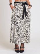 printed side split maxi skirt