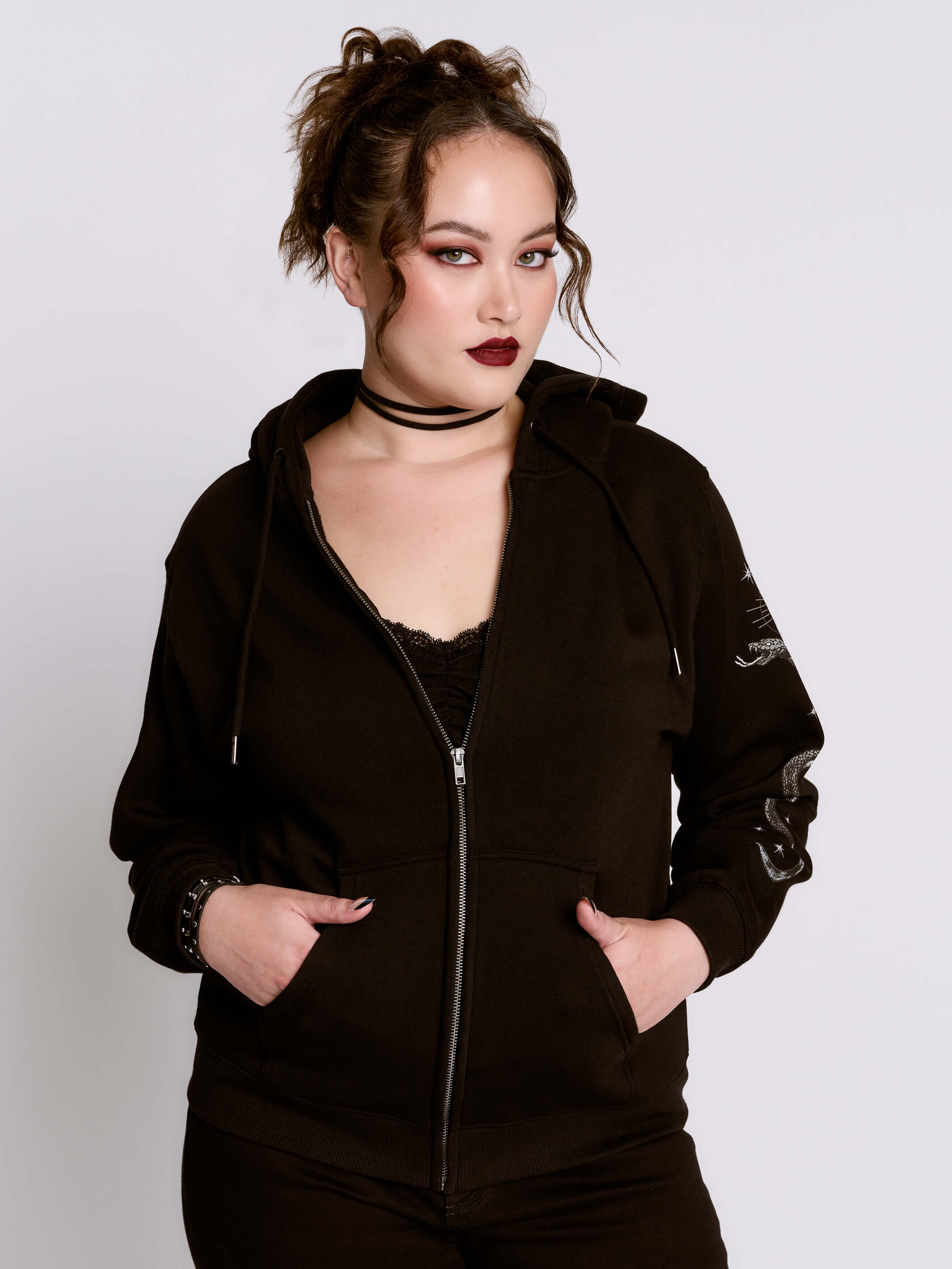 Medusa Zip Up Hoodie – Midnight Hour