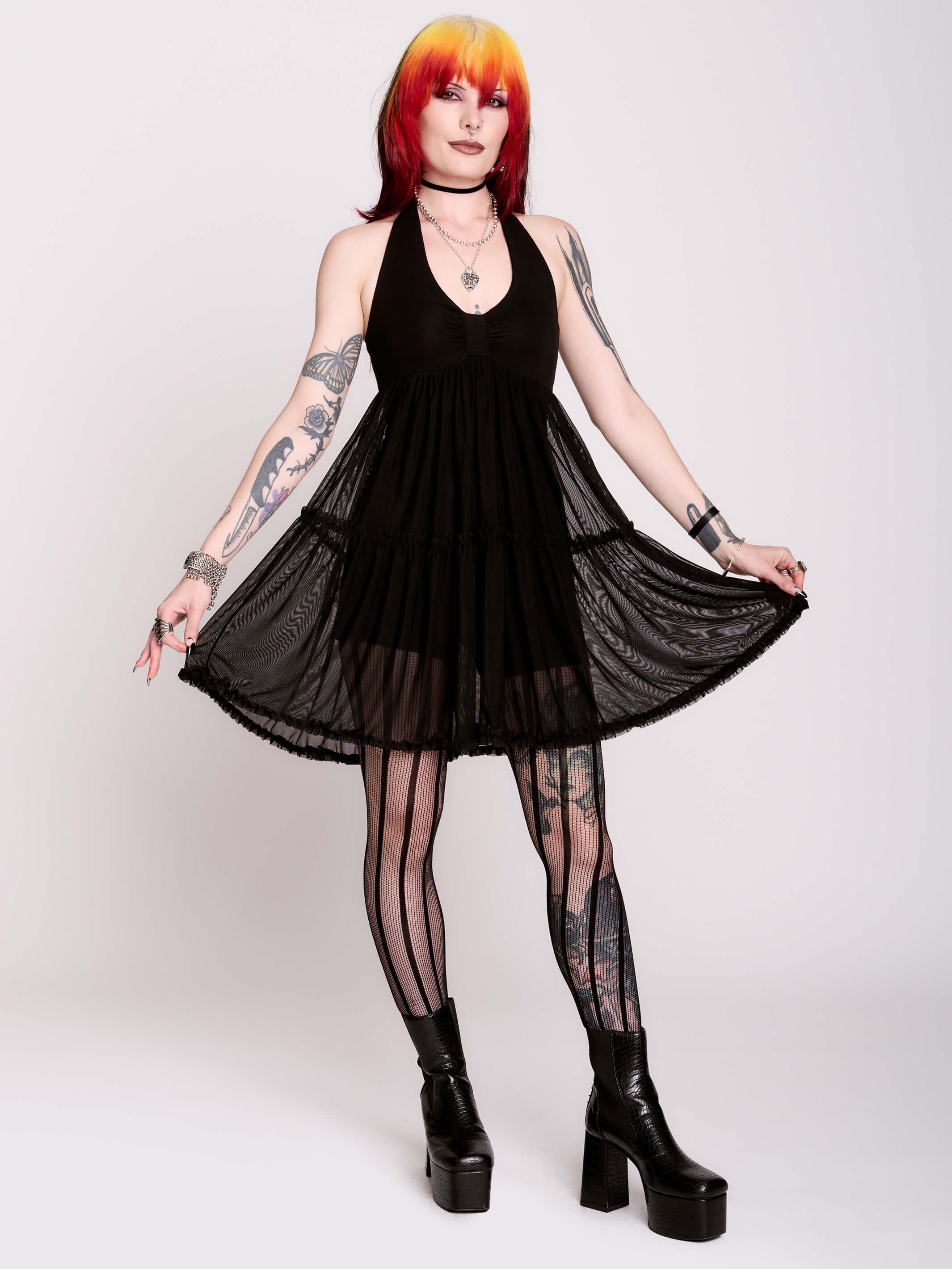 Mesh Babydoll Romper