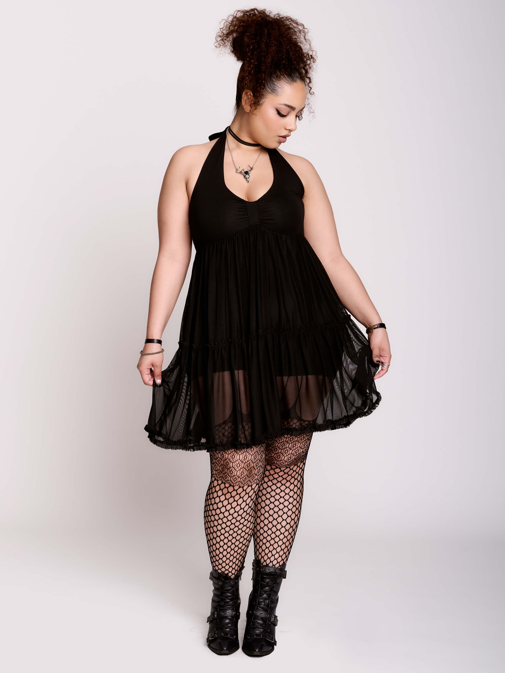 sheer mesh babydoll dress Sheer Mesh Bow Front Babydoll Dress