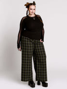  black long-sleeve top with sheer mesh sleeves