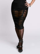 MORTISHA GARTER MESH SKIRT