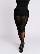 MORTISHA GARTER MESH SKIRT