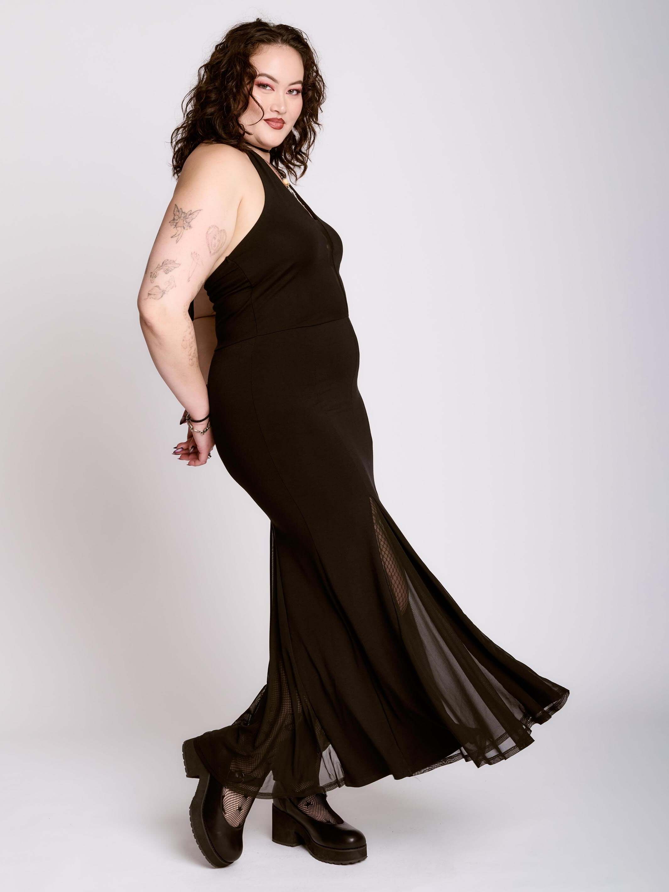 Plus Size Black Gothic Halter Maxi Dress (3XL4XL) Midnight Hour Plus Size Black Gothic Halter Maxi Dress (3XL4XL) Midnight Hour