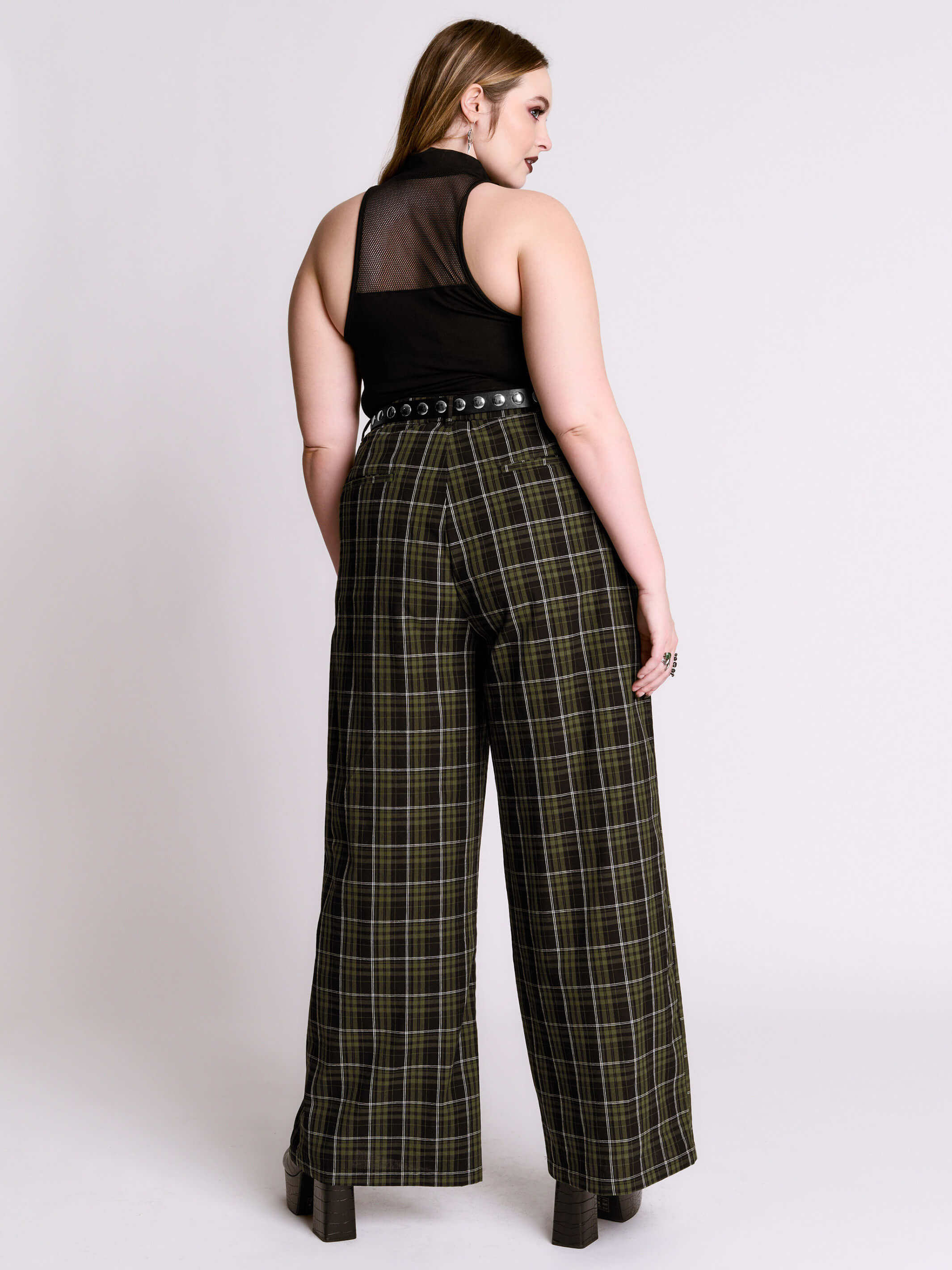 Moss Cadet Trouser | High-Waisted Corporate Goth Pants – Midnight Hour