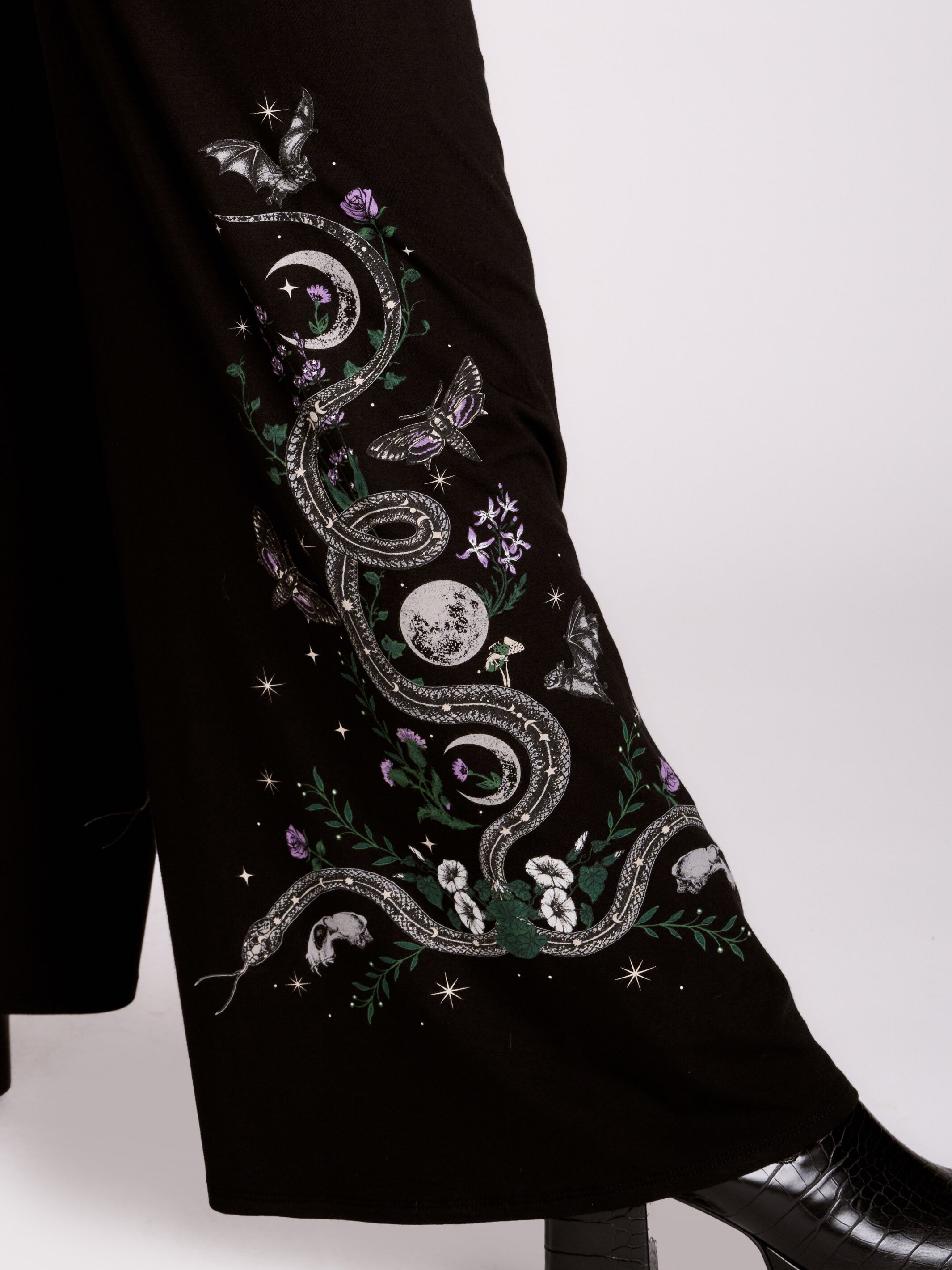 Forest Witch Palazzo Pants – High-Waist Wide-Leg Modal by Midnight