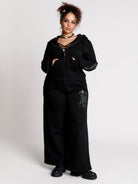 Nocturnal garden cropped zip up hoodie