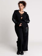 Nocturnal garden cropped zip up hoodie